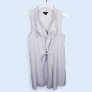 MIKKA Sleeveless Natural Tie-Front Vest Rayon Blend - Small